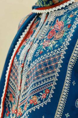 3 Pcs Women’s Unstitched Embroidered Dhanak Suit with Wool Shawl | Royal Martz