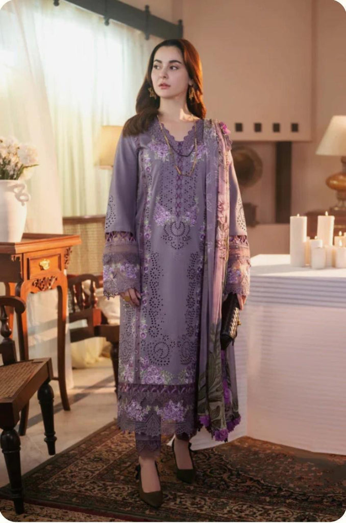 3 Pcs Women’s Unstitched Embroidered Lawn Suit – Chikankari Shirt with Diamond Digital Print Dupatta | Royal Martz
