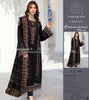 3 Pcs Women’s Unstitched Viscose Embroidered Suit – Black Viscose Fabric with Handwork Neckline & Embroidered Dupatta