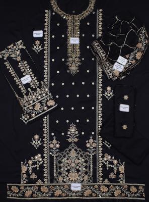 3 Pcs Women's Unstitched Viscose Embroidered Suit – Royal Martz Blue Set