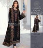 3 Pcs Women’s Unstitched Viscose Embroidered Suit – Black Viscose Fabric with Handwork Neckline & Embroidered Dupatta