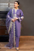 3 Pcs Women’s Unstitched Embroidered Lawn Suit with Organza Dupatta – Blue | Royal Martz