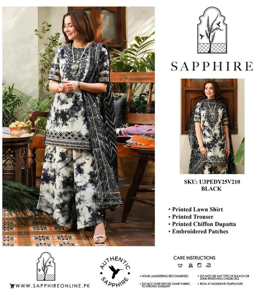 3 Pcs Women's Unstitched Digital Print Suit – Royal Martz Grey Set