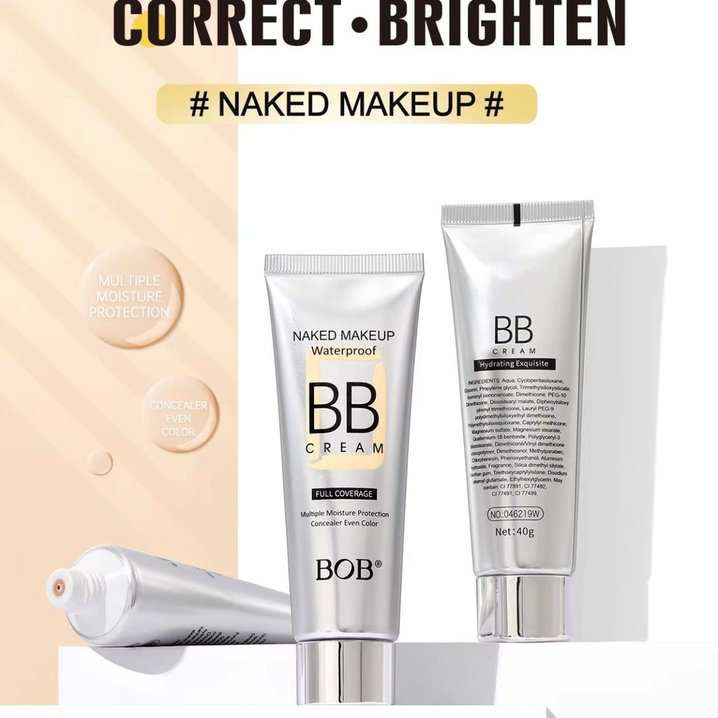 BOB Naked Makeup Waterproof Full Coverage BB Cream – 40g, Long-Lasting
