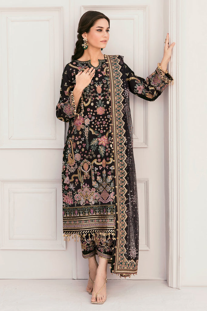 Baroque Heavy Embroidered Addawork Formal Bridal Suit – Black | Luxury Wedding Collection | Royal Martz