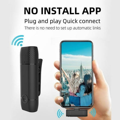 Black Wireless Lavalier Microphone Type-C – Plug & Play Mic for iPhone & Android | Royal Martz