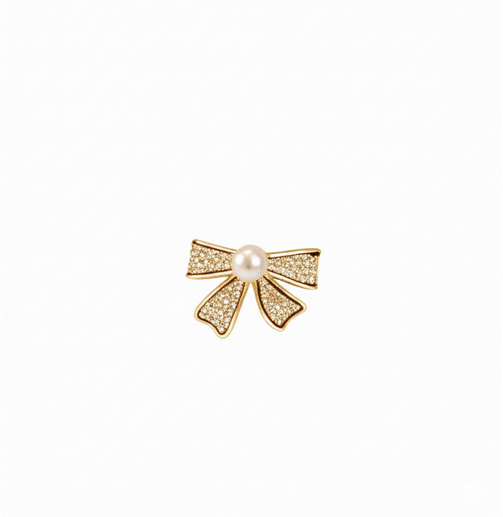 Bow Shape Zircon Pearl Earrings for Women | Korean Style Jewelry | Gold & Silver Elegant Party, Wedding & Daily Wear Earrings