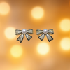 Bow Shape Zircon Pearl Earrings for Women | Korean Style Jewelry | Gold & Silver Elegant Party, Wedding & Daily Wear Earrings