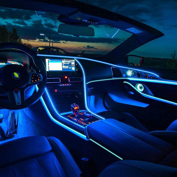 Car USB RGB Neon Optic Strip Ambient Light – 7 Colors LED Interior Decorative Lighting for All Cars