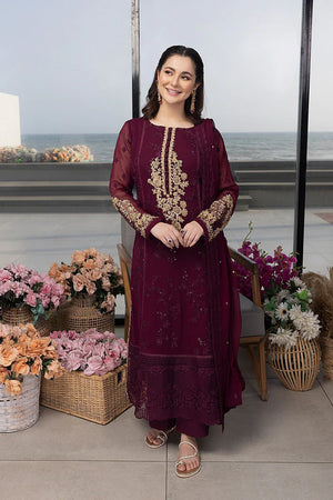 Chiffon Embroidered Luxury Unstitched 3 Piece Suit with Adda Work & Pearls – Royal Martz