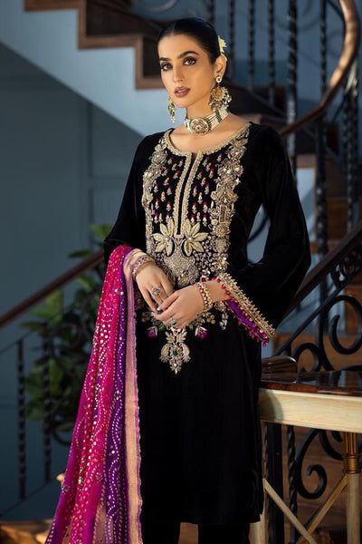 Chiffon Heavy Embroidered Suit with Adda & Stone Work, Cutwork Daman & Malai Trouser – Royal Martz