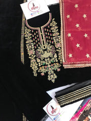 Chiffon Heavy Embroidered Suit with Adda & Stone Work, Cutwork Daman & Malai Trouser – Royal Martz