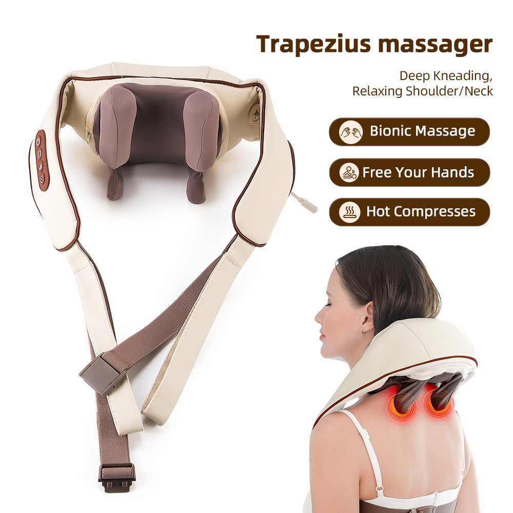 Electric Neck & Shoulder Massager – Wireless Kneading Back & Neck Massage Pillow with Heat Therapy | Royal Martz
