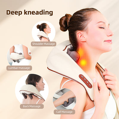 Electric Neck & Shoulder Massager – Wireless Kneading Back & Neck Massage Pillow with Heat Therapy | Royal Martz