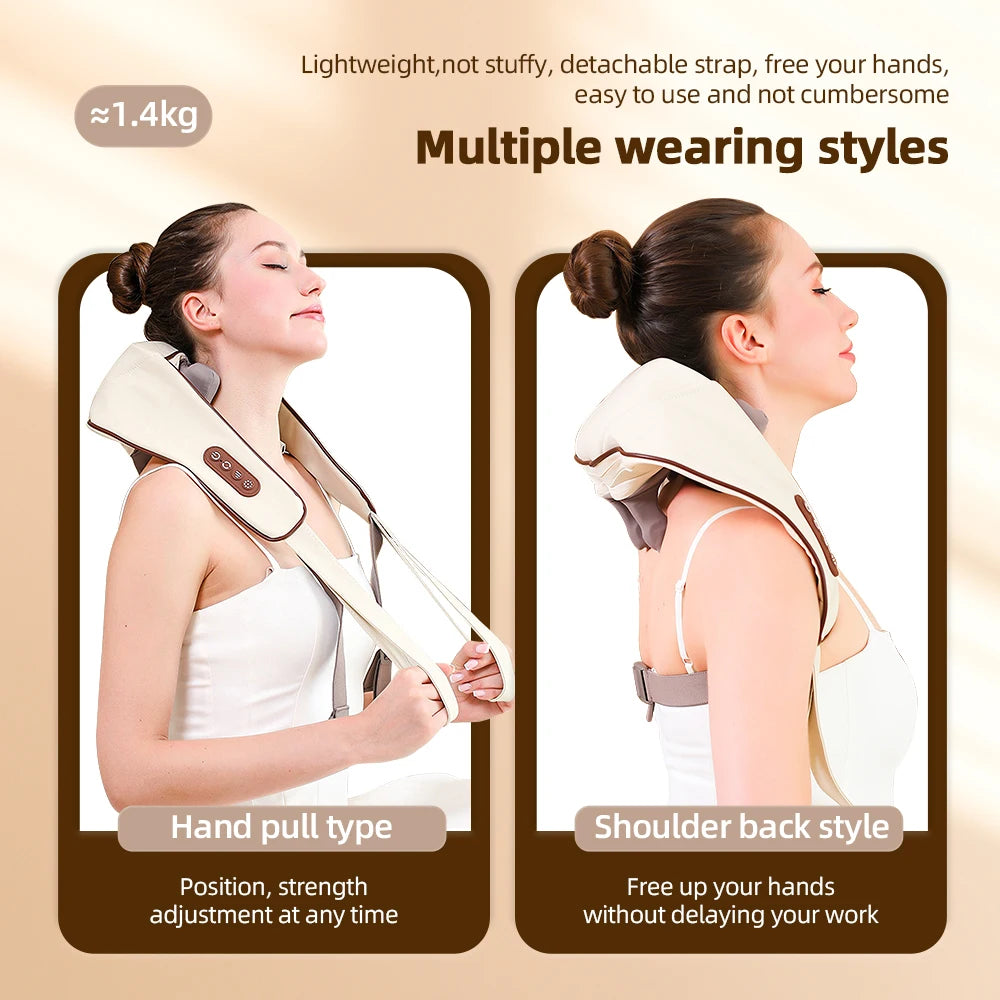 Electric Neck & Shoulder Massager – Wireless Kneading Back & Neck Massage Pillow with Heat Therapy | Royal Martz