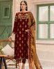 Emaan Adeel Velvet Embroidery Suit with Net Dupatta – Master Replica | Royal Martz