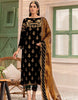 Emaan Adeel Velvet Embroidery Suit with Net Dupatta – Master Replica | Royal Martz