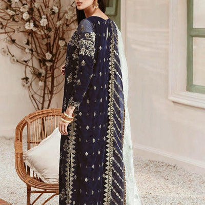 Emaan Adeel Velvet Embroidery Suit with Net Dupatta – Master Replica | Royal Martz