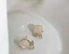 Flower Leaf Korean Zircon Earrings for Women & Girls | Elegant Gold & Silver Elf Style Jewelry | Fashion, Party & Daily Wear