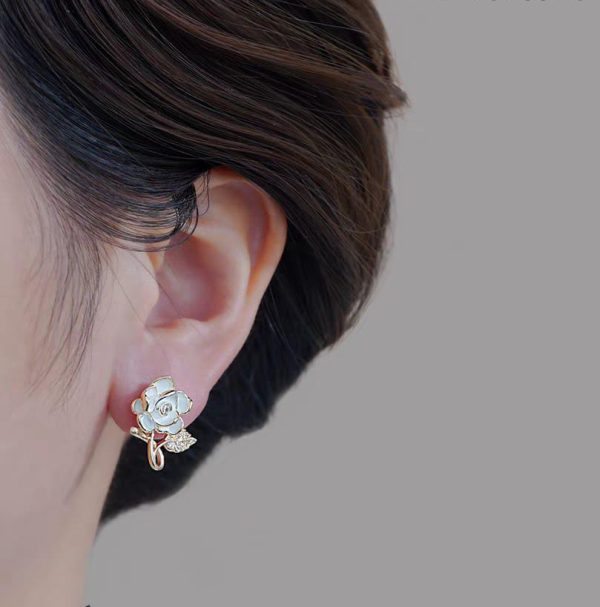 Flower Leaf Korean Zircon Earrings for Women & Girls | Elegant Gold & Silver Elf Style Jewelry | Fashion, Party & Daily Wear