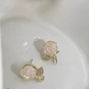 Flower Leaf Korean Zircon Earrings for Women & Girls | Elegant Gold & Silver Elf Style Jewelry | Fashion, Party & Daily Wear