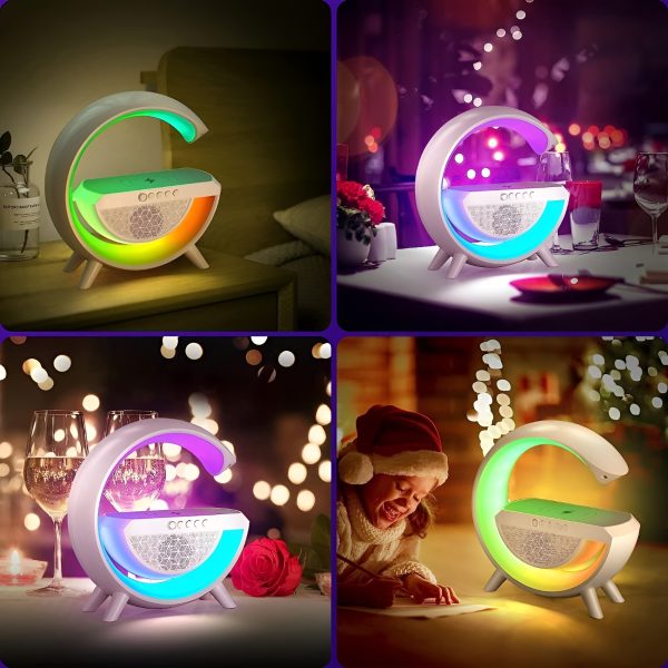 G-Shape RGB Light Table Lamp with Wireless Charger, Bluetooth Speaker & FM Radio | Royal Martz