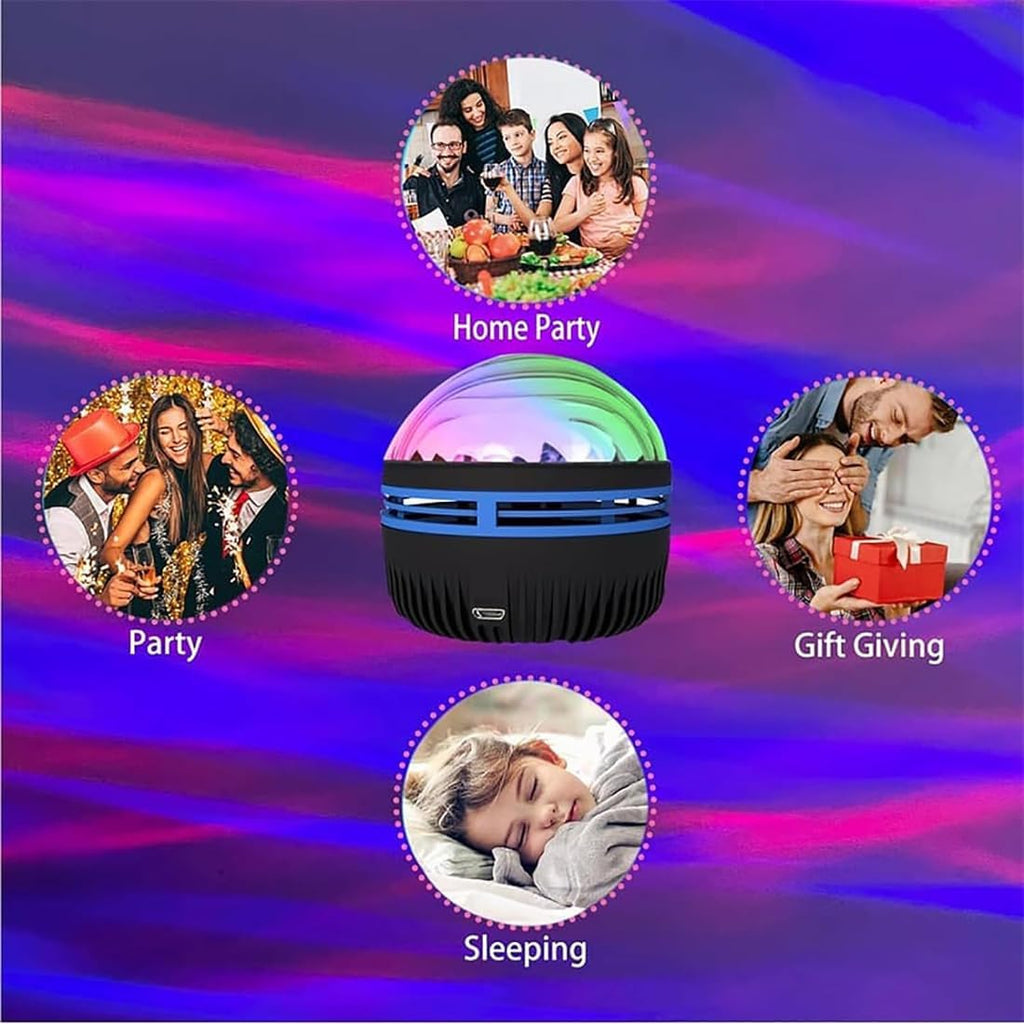 LED Starry Galaxy Projector Night Light – Rotating Star Moon Aurora Lamp with Remote for Bedroom & Home Decor