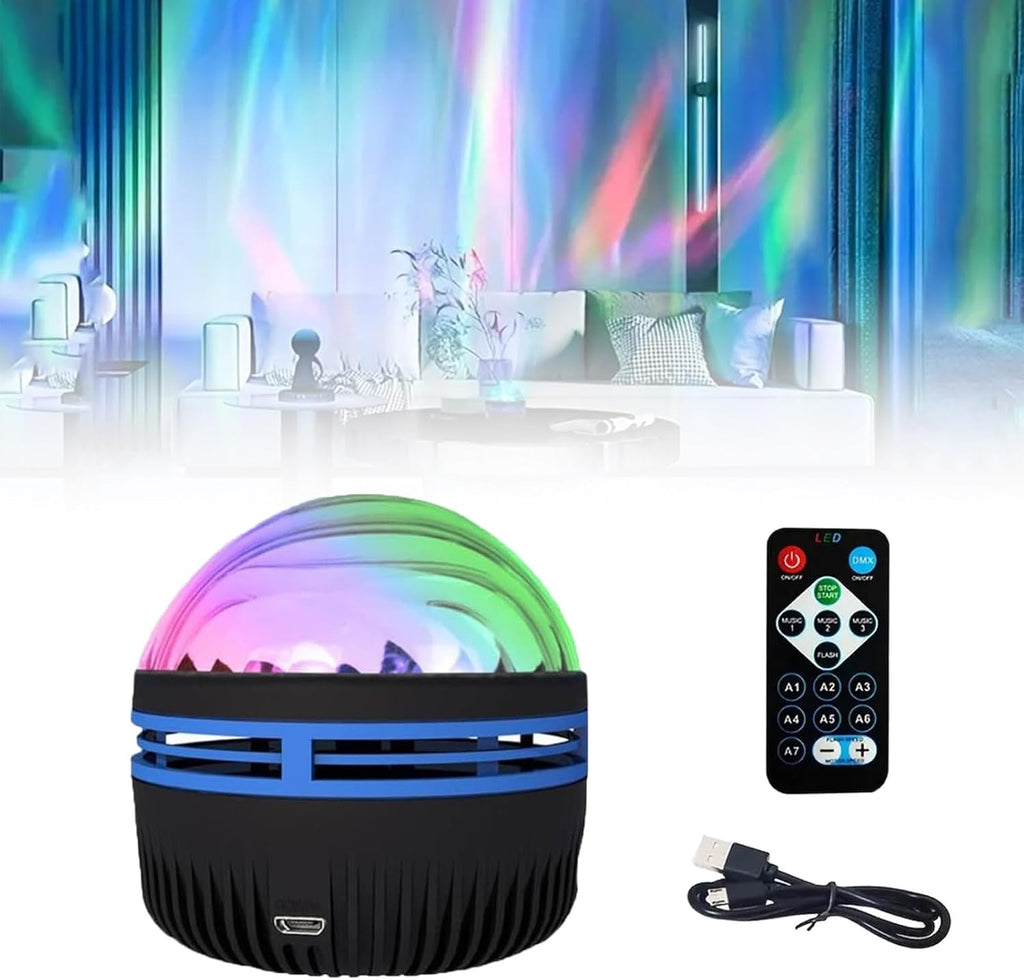 LED Starry Galaxy Projector Night Light – Rotating Star Moon Aurora Lamp with Remote for Bedroom & Home Decor