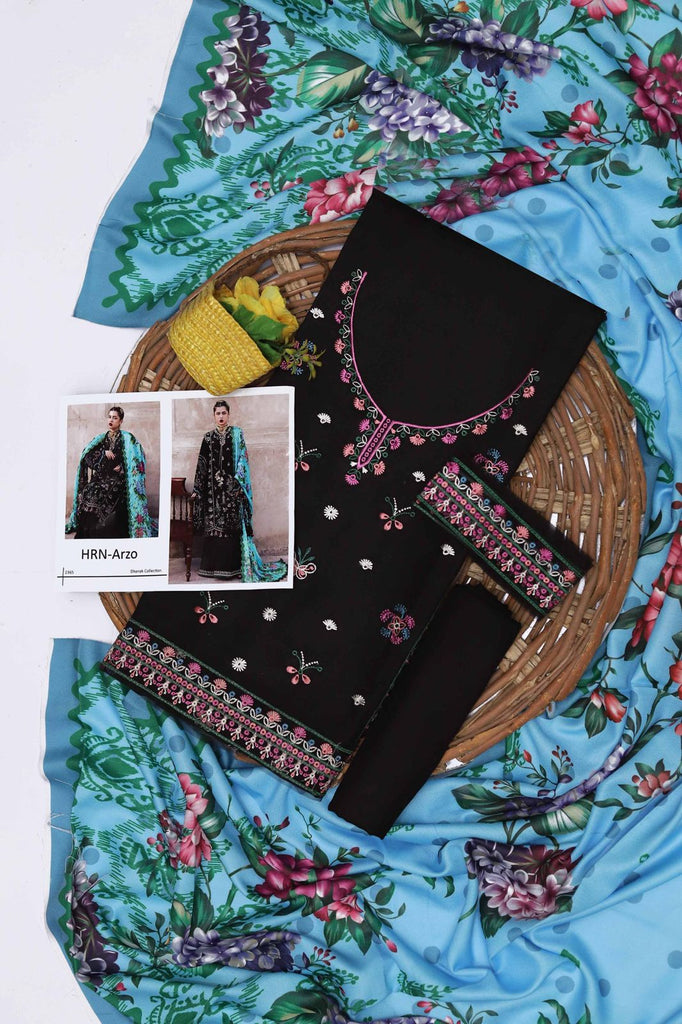 Dhanak Hit Codes – Heavy Embroidered Winter Suit with Digital Print Wool Shawl | Royal Martz