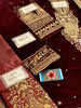 Luxury Velvet Embroidered Suit with Silk Trouser & Organza Dupatta | Women’s 3PC Unstitched Dress | Royal Martz
