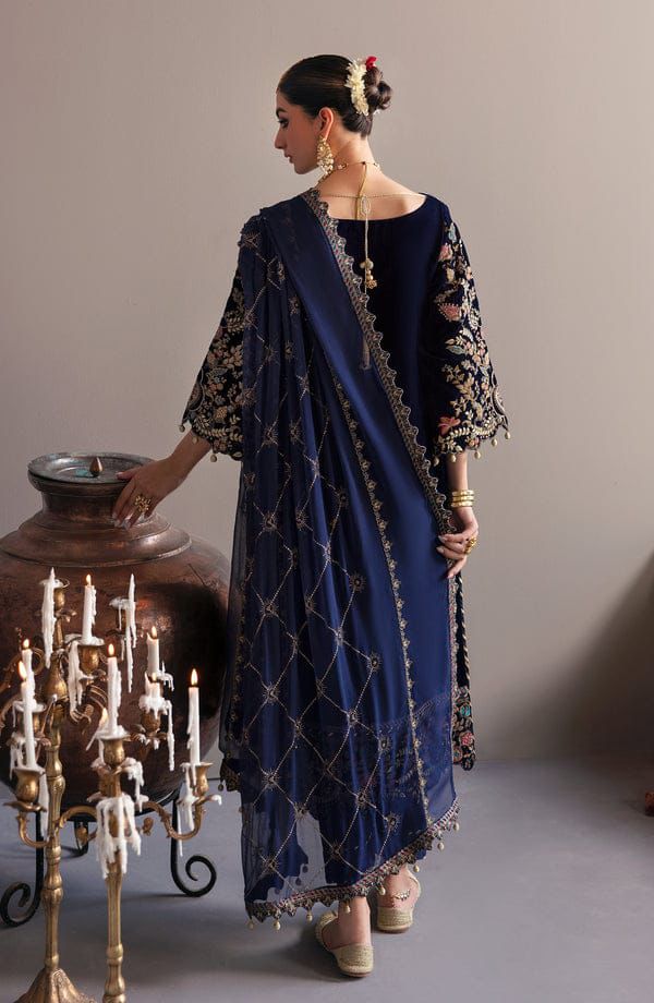Luxury Velvet Embroidered Suit with Chiffon Dupatta & Silk Trouser – Royal Martz Exclusive