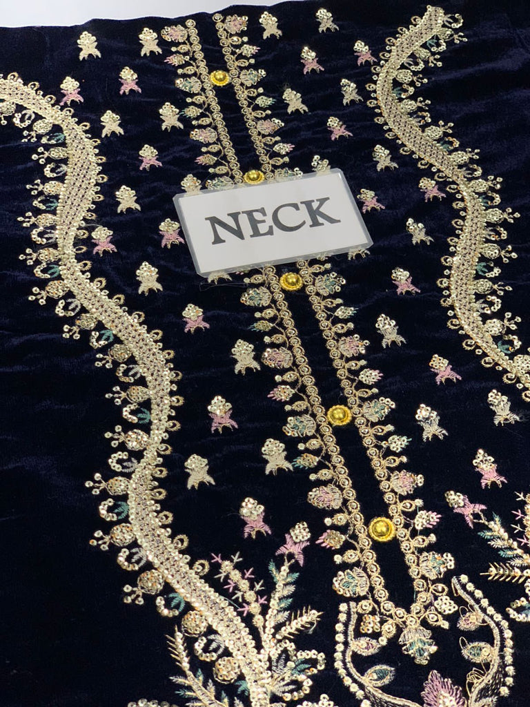 Luxury Velvet Embroidered Suit with Net Dupatta & Silk Trouser – Ready to Wear | Royal Martz