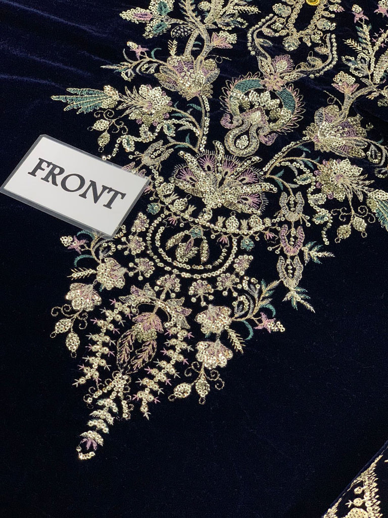 Luxury Velvet Embroidered Suit with Net Dupatta & Silk Trouser – Ready to Wear | Royal Martz
