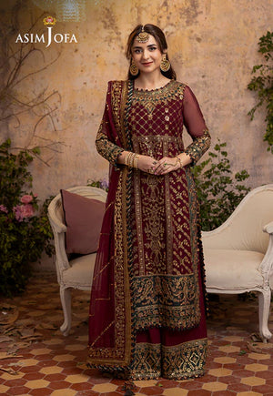 Luxury Chiffon Embroidered 3 Pc Unstitched Dress – Zari, Sequence, Thread & Handwork with Silk Trouser & Heavy Dupatta