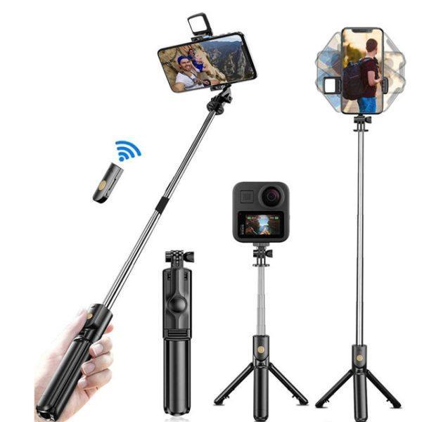 4-in-1 Selfie Stick Tripod with Light & Bluetooth Remote