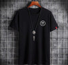 Men’s Cotton Printed Black T-Shirt – Round Neck Casual Wear (S-XL)