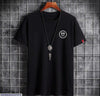 Men’s Cotton Printed Black T-Shirt – Round Neck Casual Wear (S-XL)