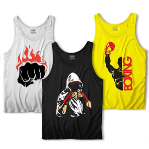 Men’s Printed Dri Fit Sando Tank Tops – Pack of 3