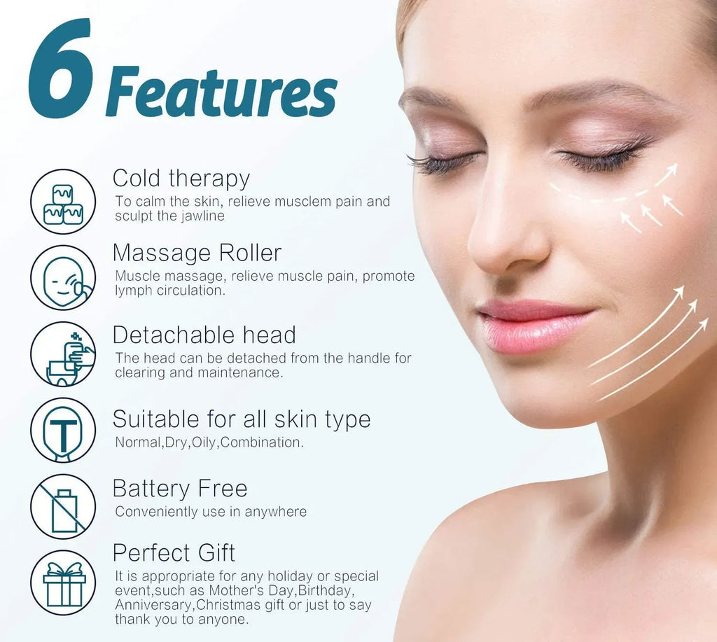 Marzahar Ice Roller for Face, Eyes & Skin – Puffiness Relief & Anti-Wrinkle Cooling Facial Massager