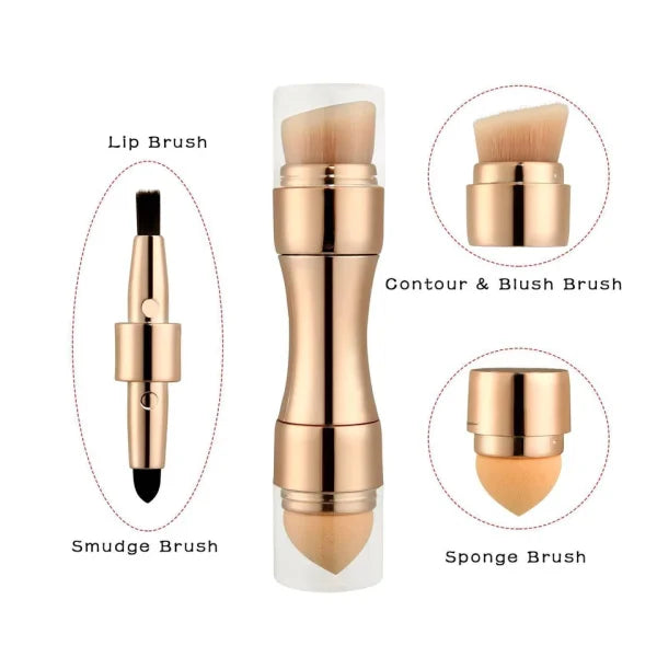 Max Factor X 4 In 1 Makeup Brush Set – Portable Mini Travel Makeup Brushes Kit