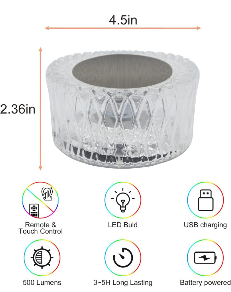 Mega Power LED Bird Nest Crystal Table Lamp – 16 Color Changing RGB Light with Touch & Remote Control