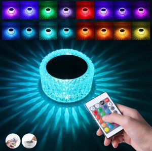 Mega Power LED Bird Nest Crystal Table Lamp – 16 Color Changing RGB Light with Touch & Remote Control