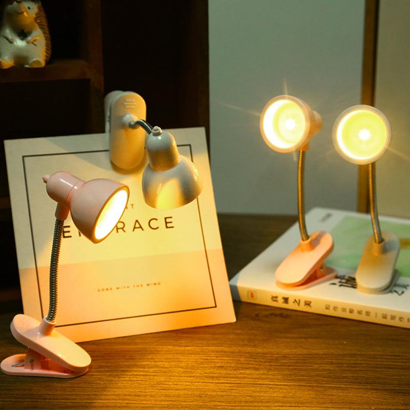 Mini LED Clamp Lamp – Portable USB Powered Desk Light with Adjustable Flexible Neck, Strong Clip Base, Eye-Friendly Flicker-Free Lighting for Study, Reading, Office, Bedside & Travel (Random Color)