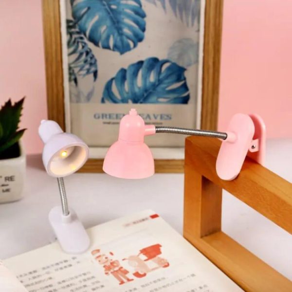 Mini LED Clamp Lamp – Portable USB Powered Desk Light with Adjustable Flexible Neck, Strong Clip Base, Eye-Friendly Flicker-Free Lighting for Study, Reading, Office, Bedside & Travel (Random Color)