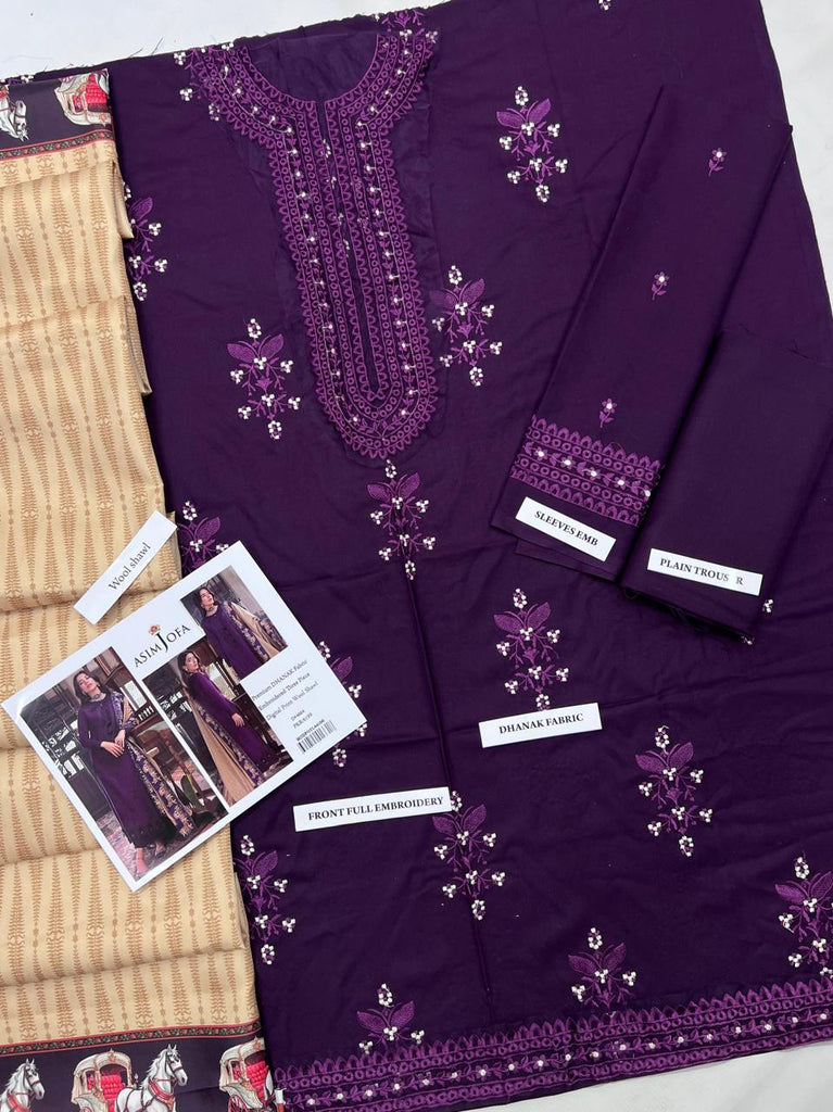 Premium Dhanak Embroidered Suit with Digital Wool Shawl – Winter Collection | Royal Martz