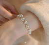 Beautiful Pearl Bracelet for Women | PC Resin Plated Rhinestone Jewelry | Golden Elegant Fashion Bracelet – Royal Martz