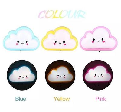 Smiley Cloud LED Night Light – Multicolor Pink, Blue & Yellow Night Lamp | Cute & Cozy Lighting – Royal Martz